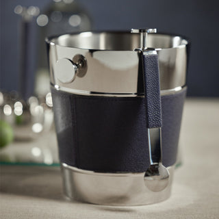 Lucena Double Nickel and Leather Wall Wine Cooler