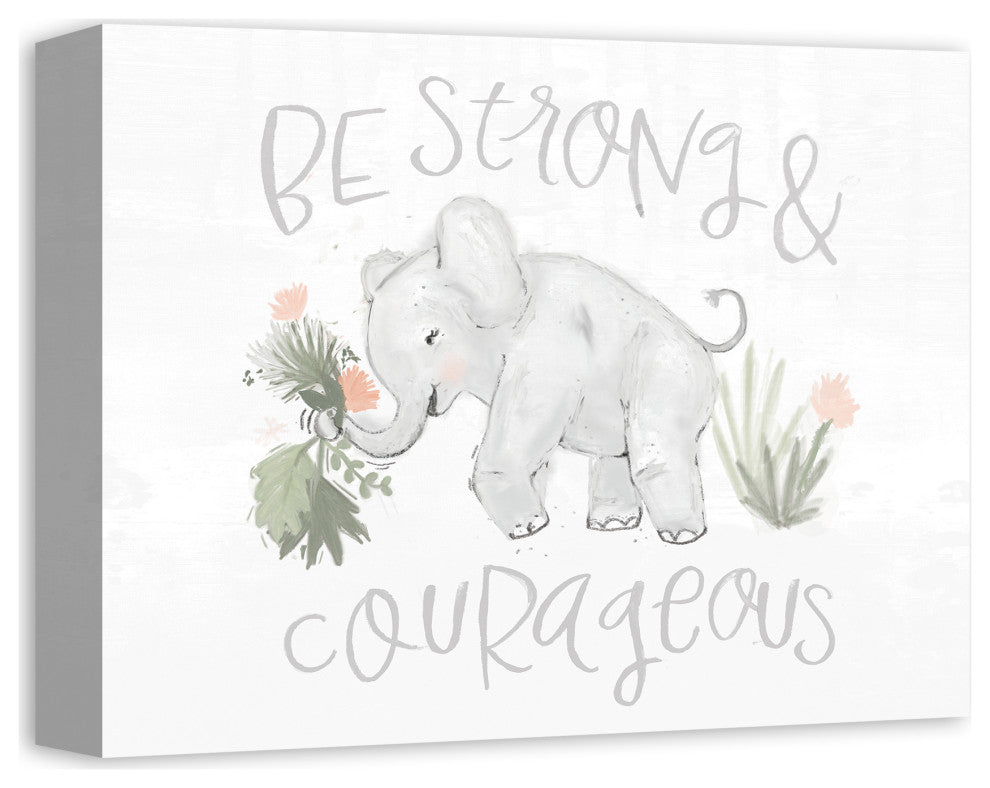 Strong And Courageous Elephant 14x11 Canvas Wall Art