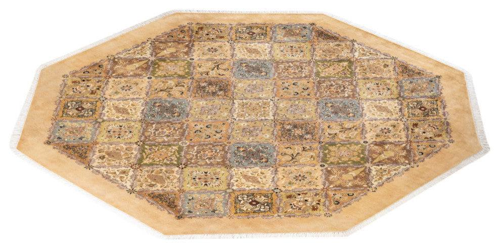 Sangli, One-of-a-Kind Hand-Knotted Area Rug Yellow, 8'1"x8'1"