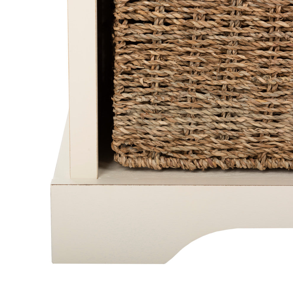 Safavieh Lonan Wicker Storage Bench, White