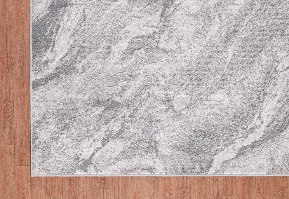 High-Low Silas Gray/Beige Rug, Gray, 7'9"x10'