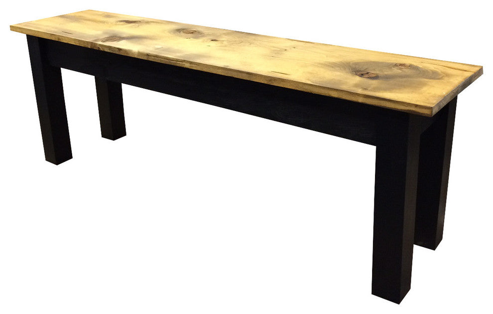 Barnwood And Black Bench, 30"