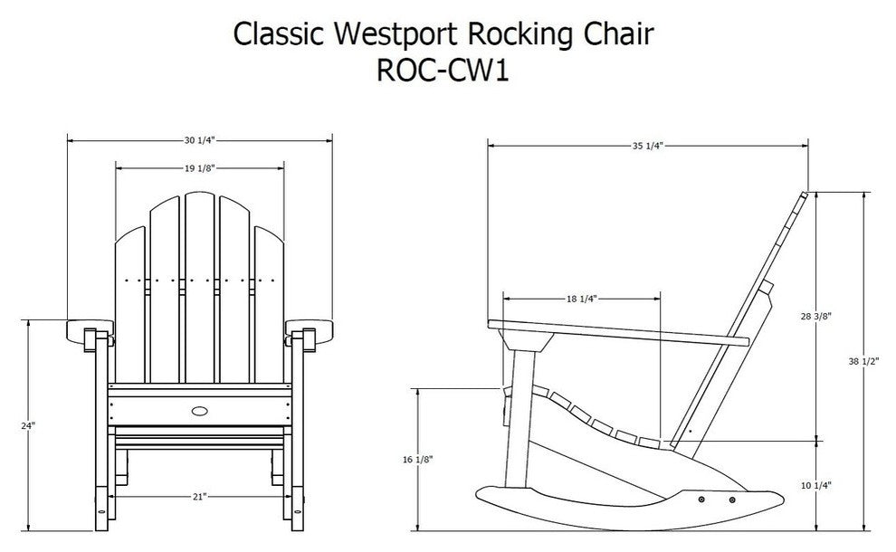 Westport Adirondack Rocking Chair, Whitewash