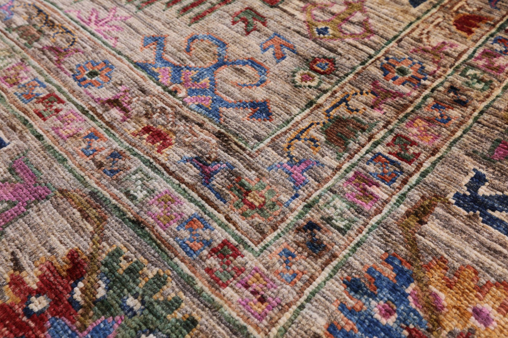 6' 7" X 10' 2" Fine Turkmen Ersari Hand Knotted Rug - Q12487