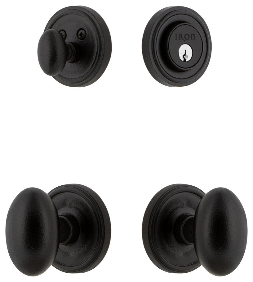 Ageless Iron Loch Rosette Combo Pack Aeg Knob, Black Iron