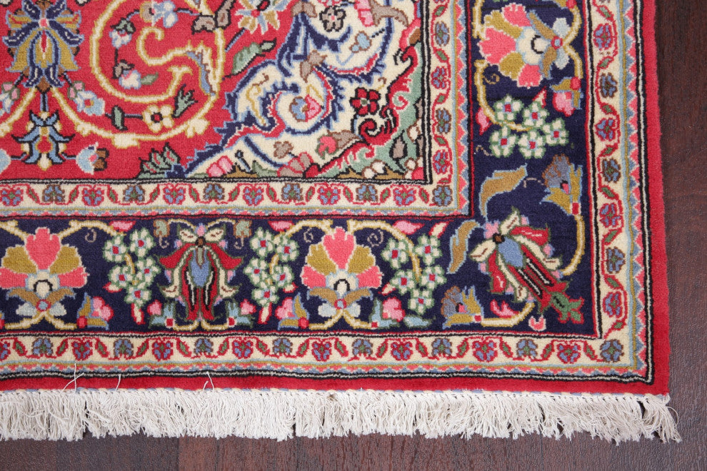 Kashan Oriental Traditional Persian Hand Made Area Rug, Red, 6'11"x4'4