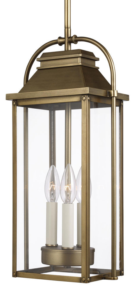 Wellsworth Pendant, Painted Distressed Brass