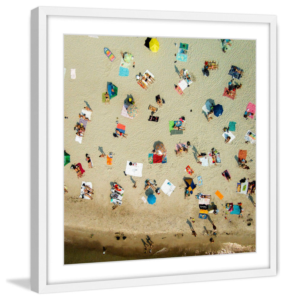 "Beach Towels" Framed Print by Karolis Janulis