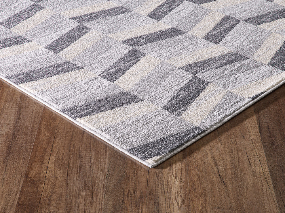 Abani Quartz QRZ170A Multicolor Neutral Geometric Chevron Area Rug
