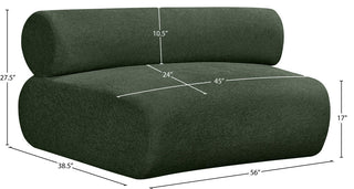 Bale Chenille Fabric Upholstered Modular, Green