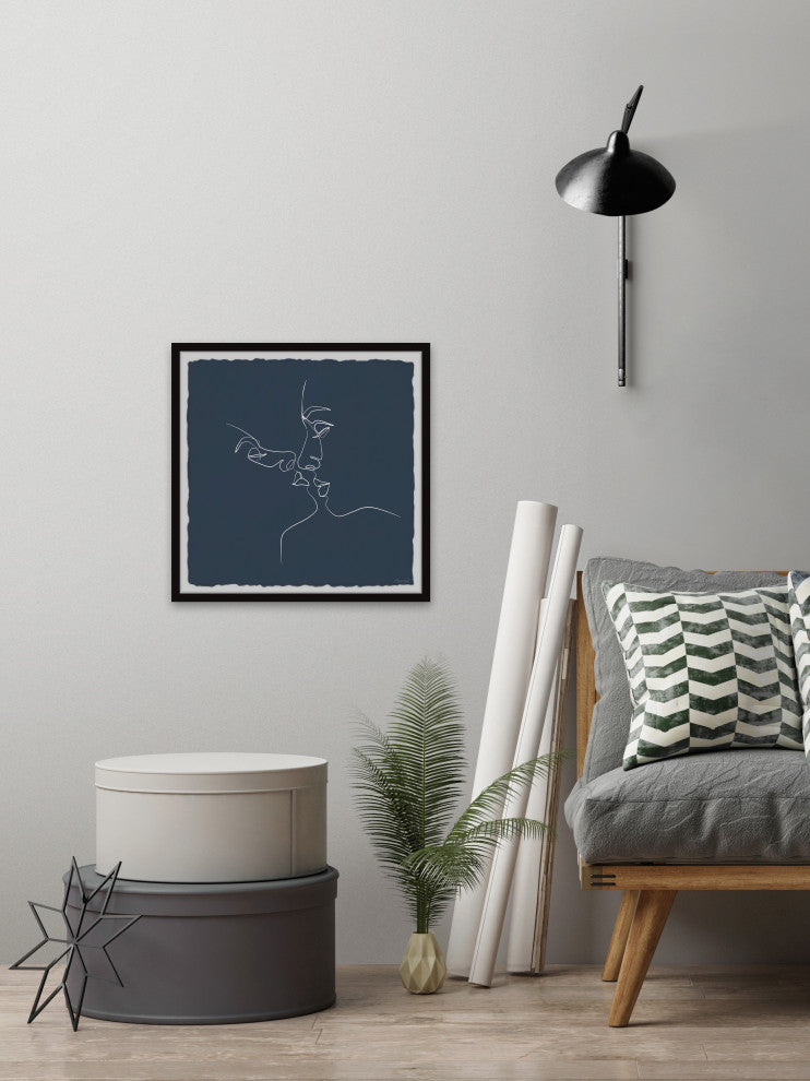 "I'll Give You a Kiss" Framed Painting Print, 24x24