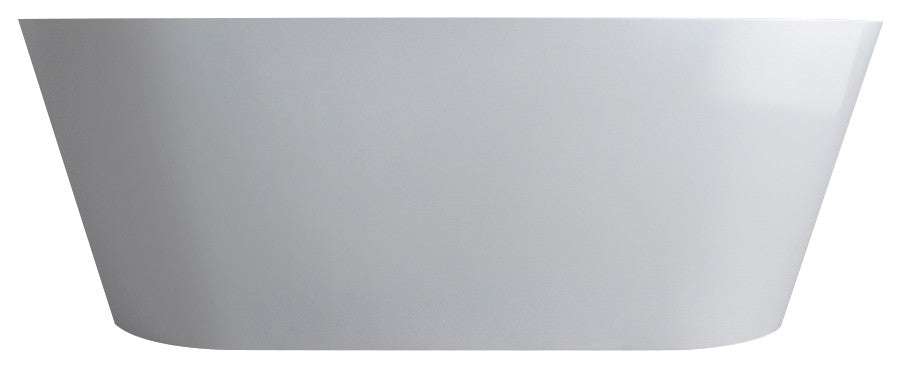 Vanity Art Solid Surface Resin Stone Freestanding Bathtub, Glossy White, 65"x29.5"