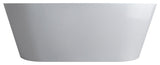 Vanity Art Solid Surface Resin Stone Freestanding Bathtub, Glossy White, 65"x29.5"