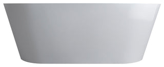 Vanity Art Solid Surface Resin Stone Freestanding Bathtub, Glossy White, 65"x29.5"