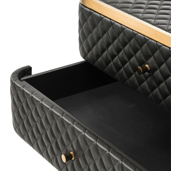 Black Leather Side Table | Eichholtz Monfort
