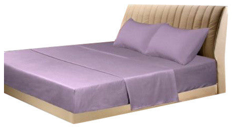 Tache Solid Lavender Lilac Purple Bed Sheet Set, Full