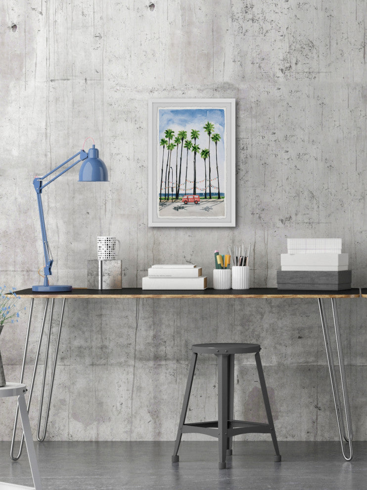 "Beneath the Palm Trees" Framed Painting Print, 8x12