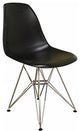 Black, Chromed Steel Legs Eiffel Dining Room Chair, Set of 4
