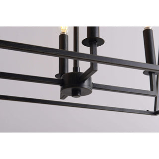 Iris 8-Light Antique Black Rectangle Candle Chandelier