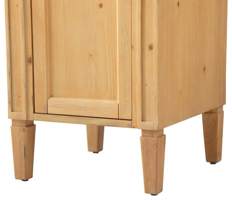 Home Living Vanity with Carrara White Marble Countertop, Natural Wood, 18", Single Sink