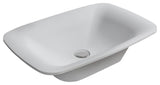 Polystone Rectangular Vessel Bathroom Sink, Glossy White, No Faucet