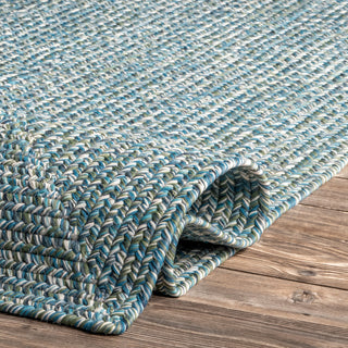Nuloom Braided Lefebvre Indoor/Outdoor Area Rug, Aqua 3'x5'