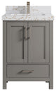 Malibu 24" Single Sink Bath Vanity in Elephant Skin Gray 2" Viola Gold