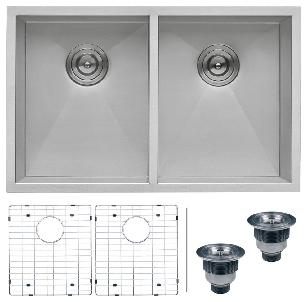 Ruvati RVH7350 Undermount Stainless Steel 30" Kitchen Sink Double Bowl