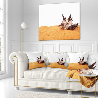 Large Sea Shells on Sand Seascape Throw Pillow, 18"x18"