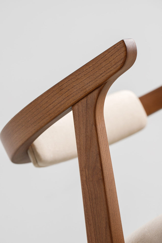 Ellis Dining Chair Brown With Beige Material