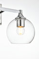2 Light Chrome And Clear Bath Sconce