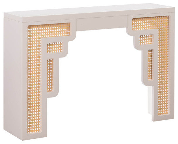 Suzie Cream/Rattan Console Table
