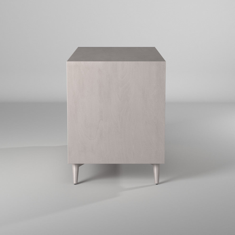 Flynn Mid Century Modern 7 Drawer Dresser, Gray