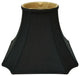Royal Designs Square Inverted Cut Corner Basic Lampshade, Black, Black, 6.5x13.5