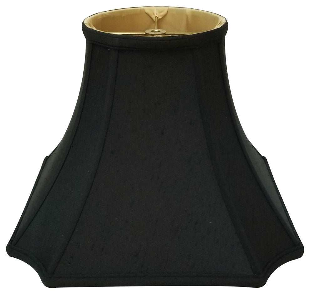 Royal Designs Square Inverted Cut Corner Basic Lampshade, Black, Black, 6.5x13.5