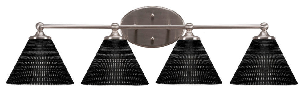Capri 4-Light Bath Bar, Brushed Nickel/Black Matrix