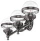Livex Lighting Oldwick 3 Light Polished Black Chrome Vanity Sconce