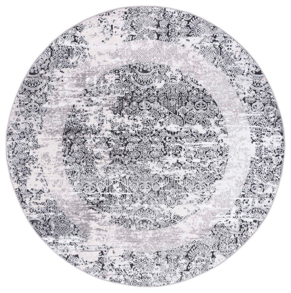Safavieh Amelia Collection, ALA271 Rug, Grey/Charcoal, 6'7" Round