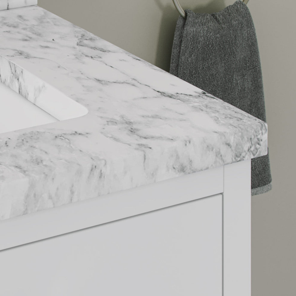 The Hudson Bathroom Vanity, White, 72", Double Sink, Freestanding