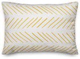 Yellow and White Modern Chevron 14x20 Lumbar Pillow