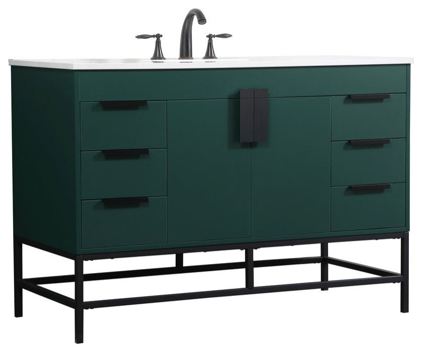 Home Living 22" Modern Green-Light Bathroom Vanity