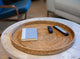 Artifacts Rattan™ Round Serving / Ottoman Tray, Honey Brown, 24"x24"x2"