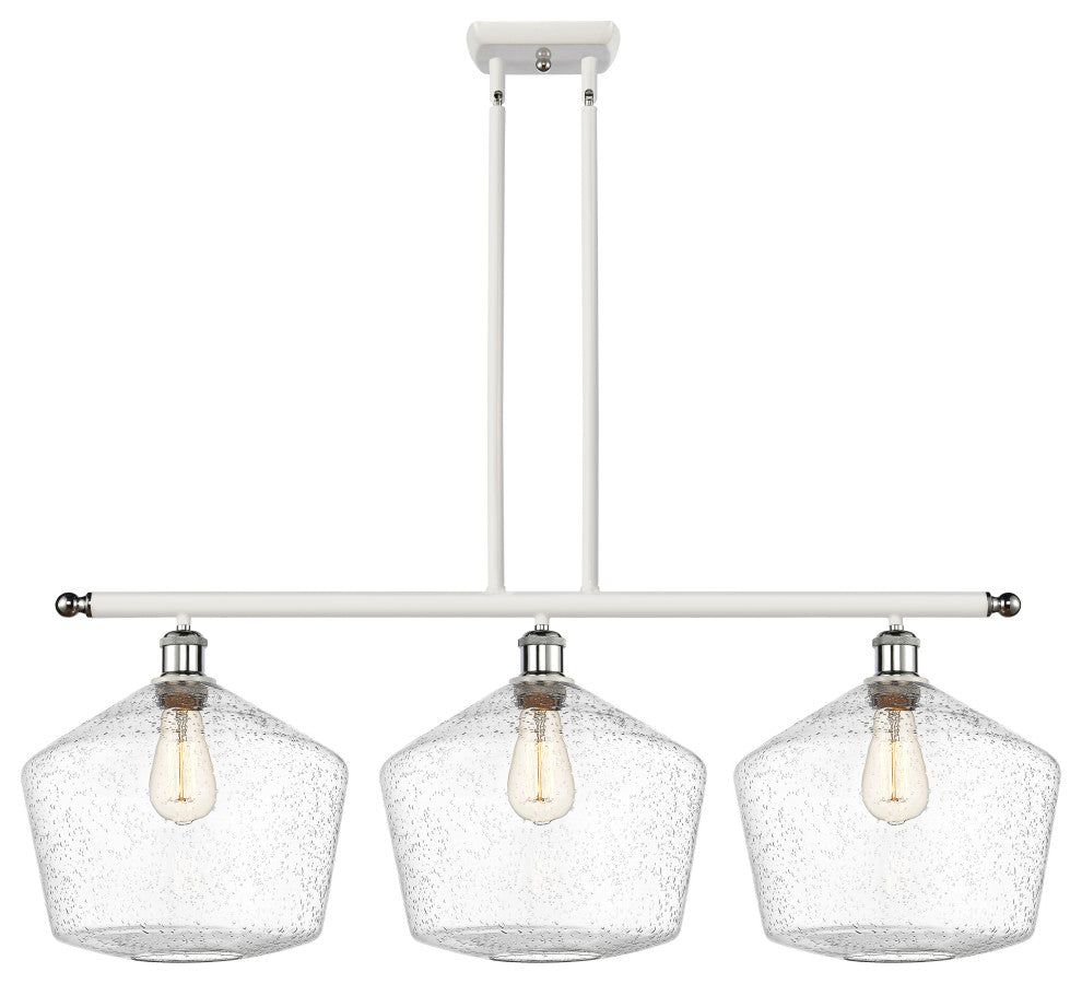 Innovations 516-3I-WPC-G654-12-LED 3-Light Island Light, White, Polished Chrome