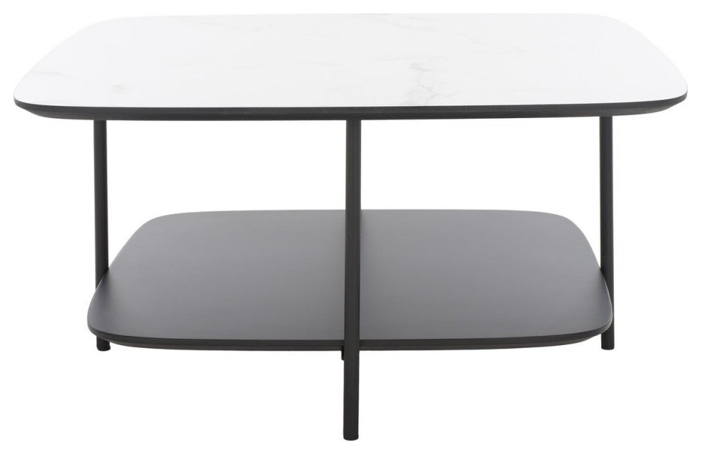 Safavieh Anzia Coffee Table, White Marble/Black