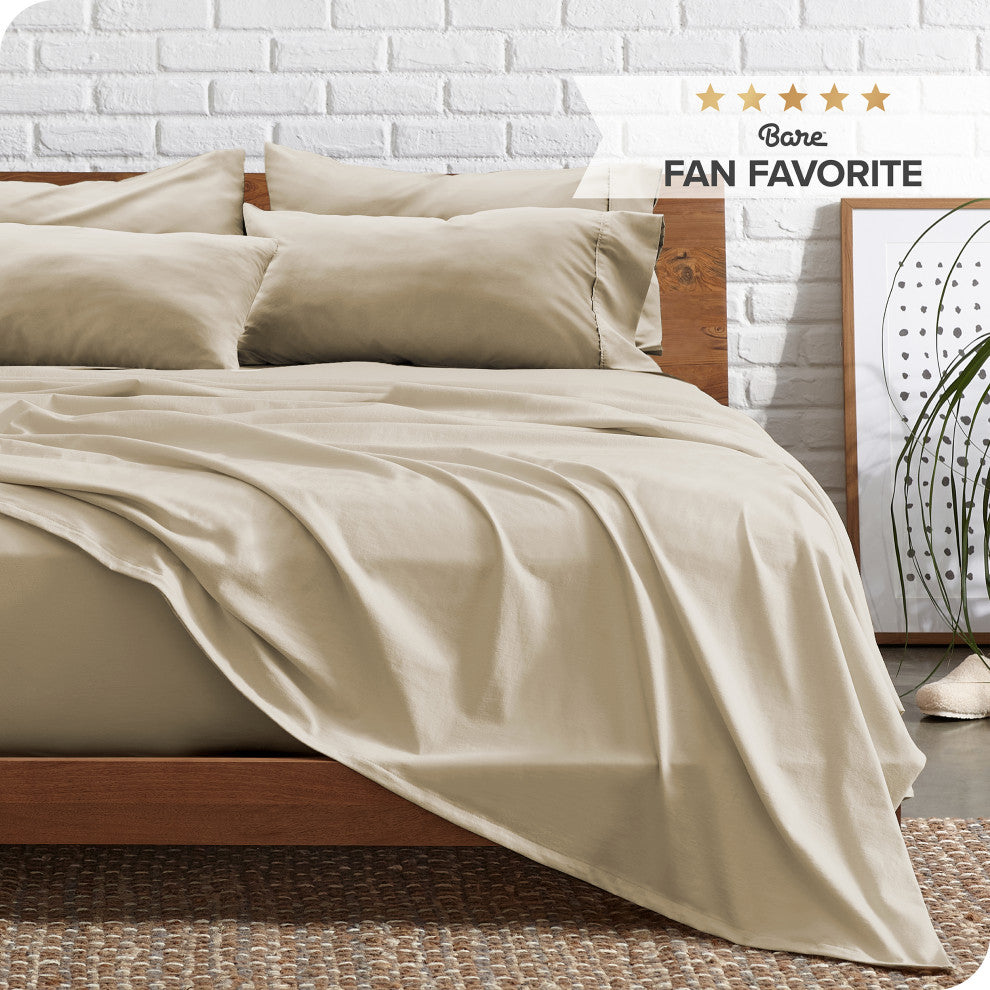 Bare Home 6-Piece Microfiber Sheet Set, Sand, Full