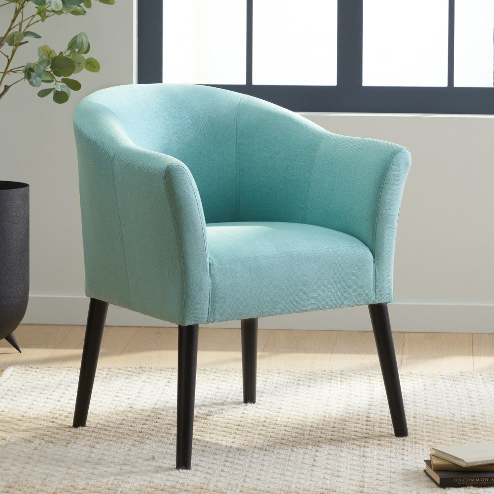 GDF Studio Charmaine Low Back Fabric Arm Chair, Light Blue
