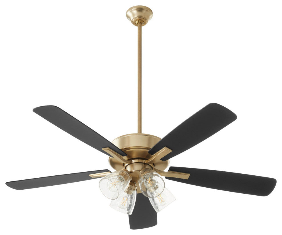 Ovation Traditional Ceiling Fan, Aged Brass