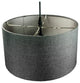2 Light Swag Plug-In Pendant 18"w Granite Gray with Diffuser, Black Cord