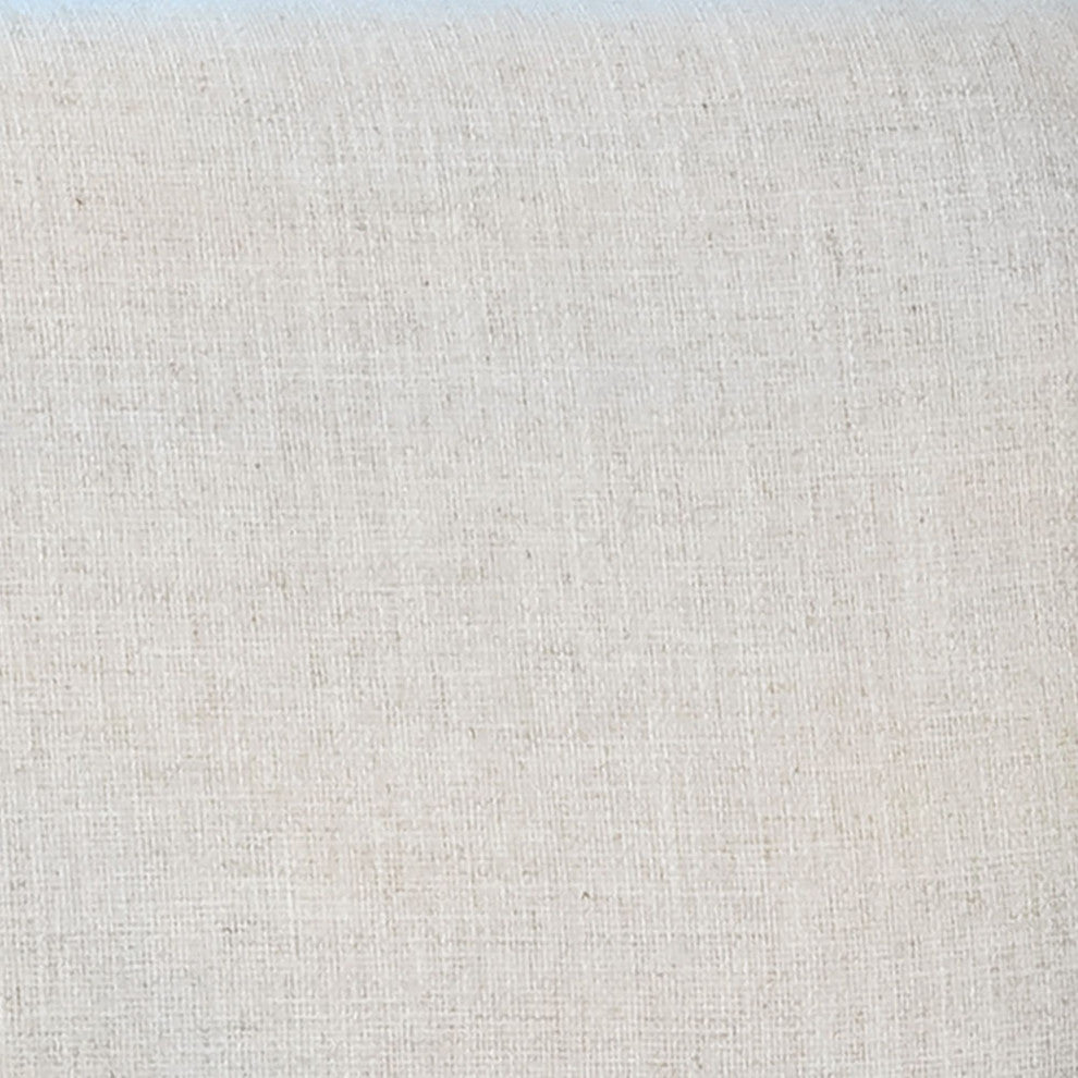 Owen Cotton Upholstered Modern Occasional Chair, Natural Mindi Wood and Cream