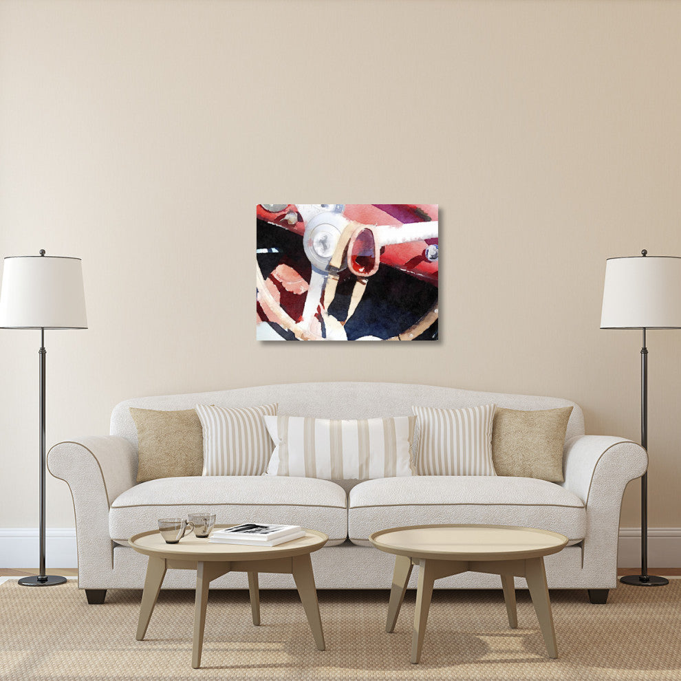 "Ferrari Steering Wheel Watercolor" Fine Art Print
